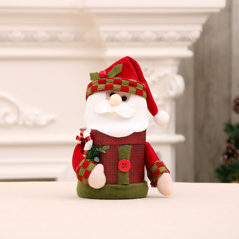 Christmas Supplies Linen Gift Jar Ornament Gift Box Christmas Candy Box