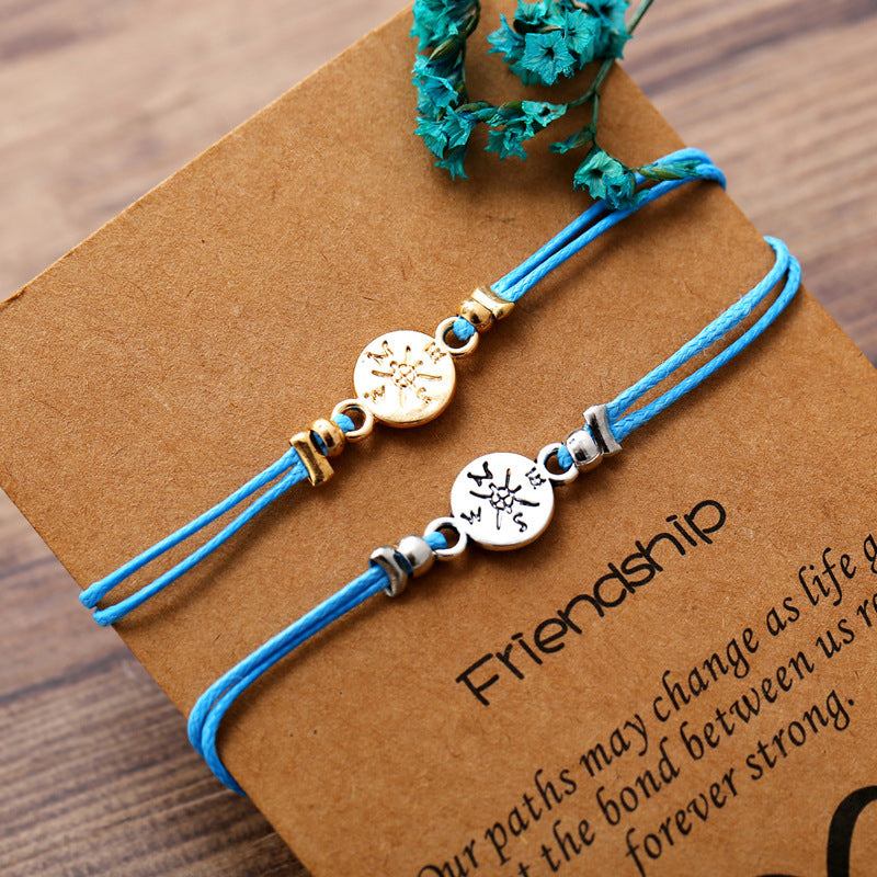 Couple Cardboard Gift Bracelet Set