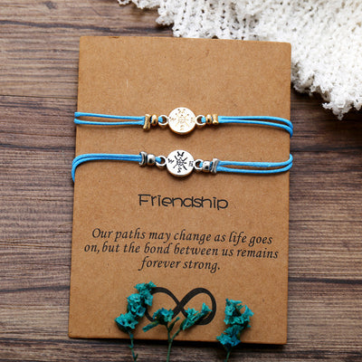 Couple Cardboard Gift Bracelet Set
