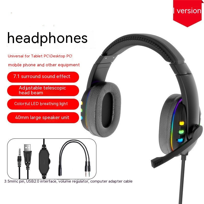 Headset Game Headset With LED Breathing Light Microphone