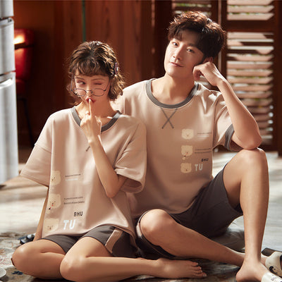 Couple Pajamas Short Sleeve Set