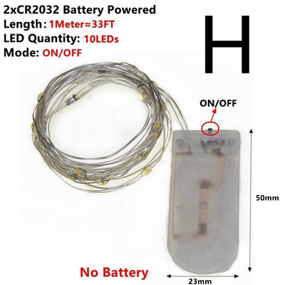 Fairy Lights Copper Wire LED String Lights Christmas Wreath