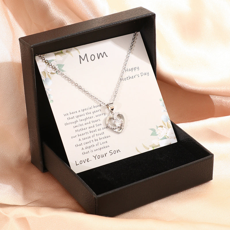 Mother's Day Necklace Gift Box Love Necklace For Women Fine Jewelry Women Accessories Fashion Jewelry